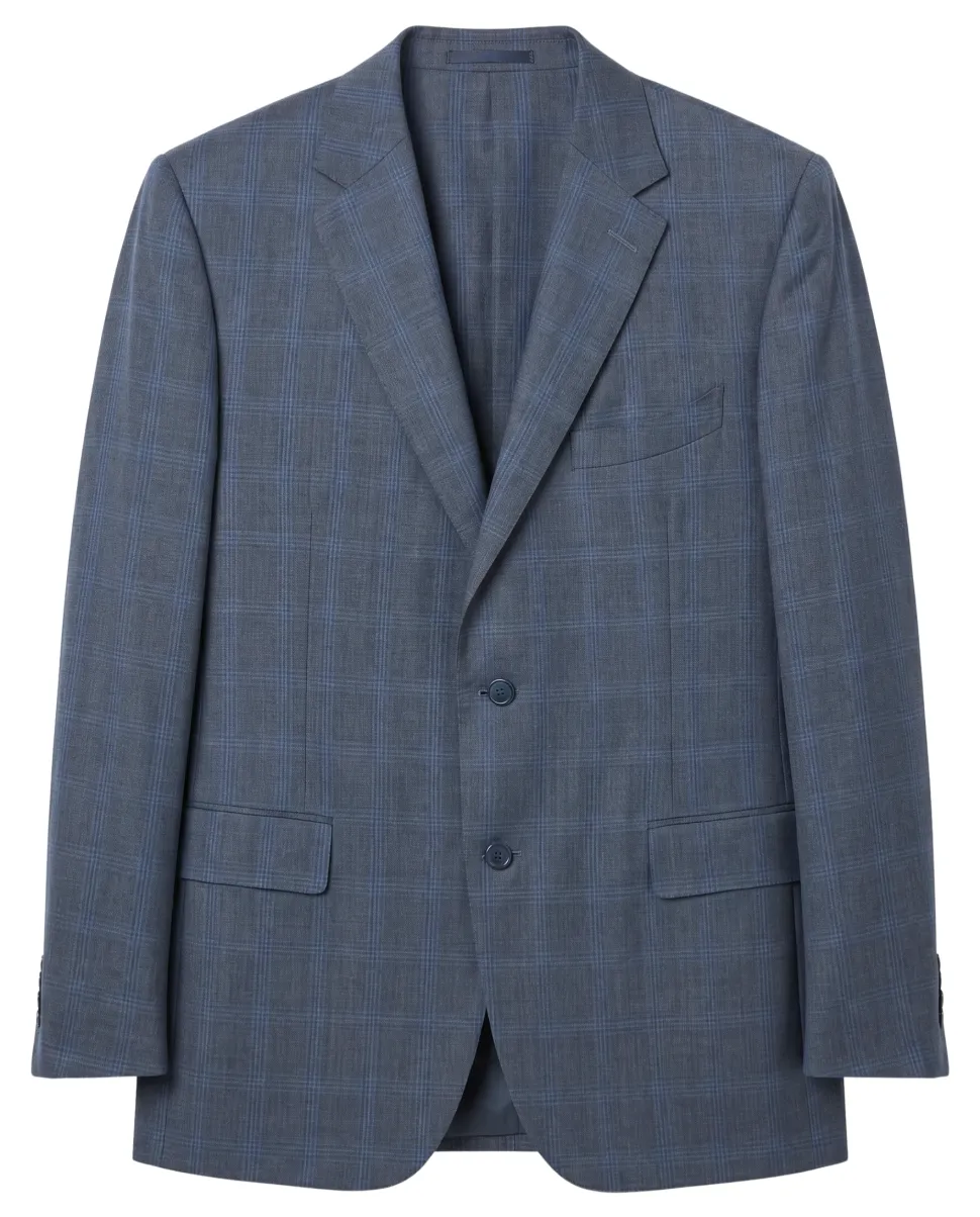 Canali 1934 Mens Gray Windowpane Notch Lapel 2 Button Wool Suit - 46L