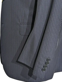 Canali Men's Navy Pinstriped 100% 3-Button Wool Suit 48L