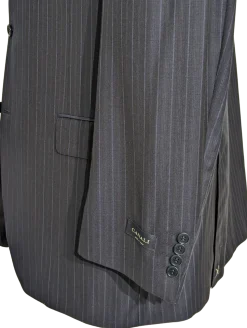 Canali Men's Navy Pinstriped 100% 3-Button Wool Suit 48L