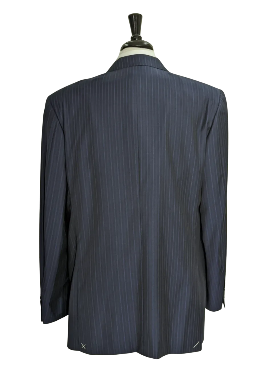 Canali Men's Navy Pinstriped 100% 3-Button Wool Suit 48L