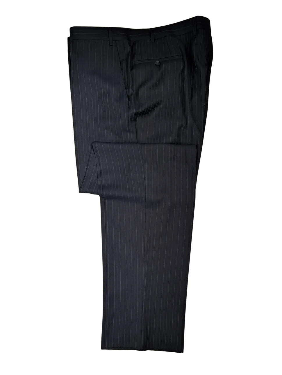 Canali Men's Navy Pinstriped 100% 3-Button Wool Suit 48L