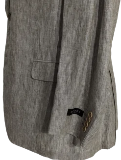 Canali Men's Taupe 100% Linen 2 Button Suit 46R