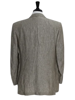 Canali Men's Taupe 100% Linen 2 Button Suit 46R