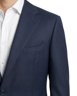 Canali Midnight Navy Tonal Stripe Notch Lapel Canvassed Portly Fit Wool 2-Button Suit 52R