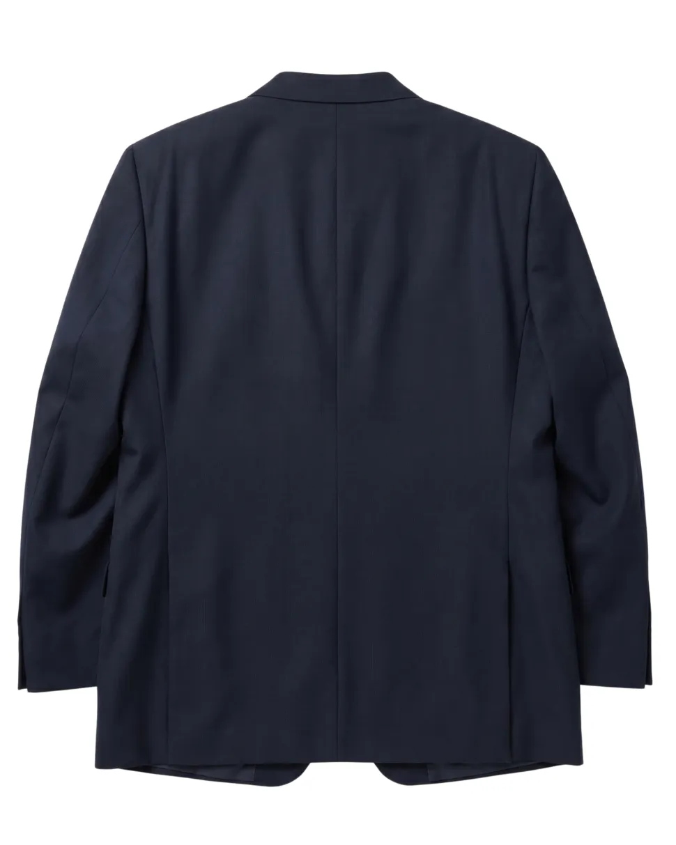 Canali Midnight Navy Tonal Stripe Notch Lapel Canvassed Portly Fit Wool 2-Button Suit 52R