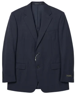 Canali Midnight Navy Tonal Stripe Notch Lapel Canvassed Portly Fit Wool 2-Button Suit 52R