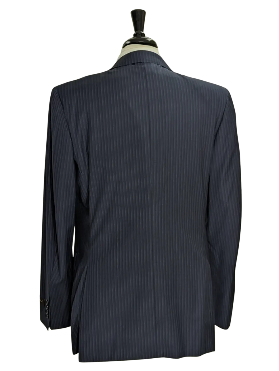 Canali Navy Pinstriped Fully-Canvassed 100% Wool Suit 40L