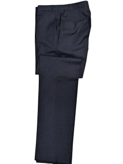 Canali Navy Pinstriped Fully-Canvassed 100% Wool Suit 40L