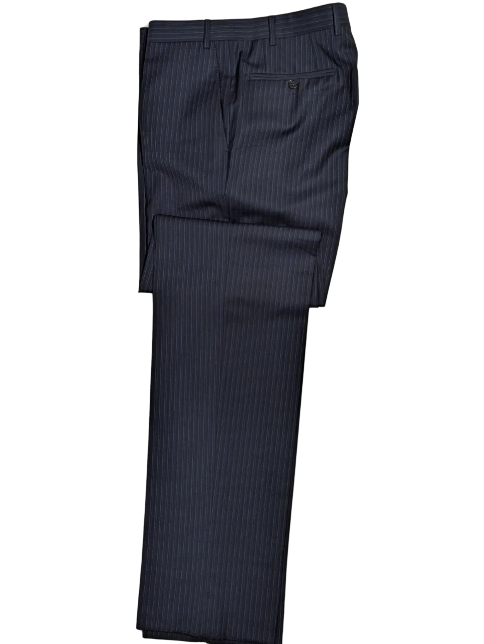 Canali Navy Pinstriped Fully-Canvassed 100% Wool Suit 40L