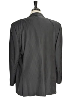 Canali Navy Pinstriped Fully-Canvassed Wool-Silk Suit 50L