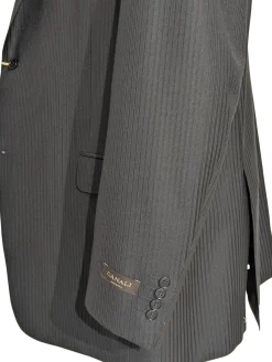 Canali Navy Pinstriped Fully-Canvassed Wool-Silk Suit 50L