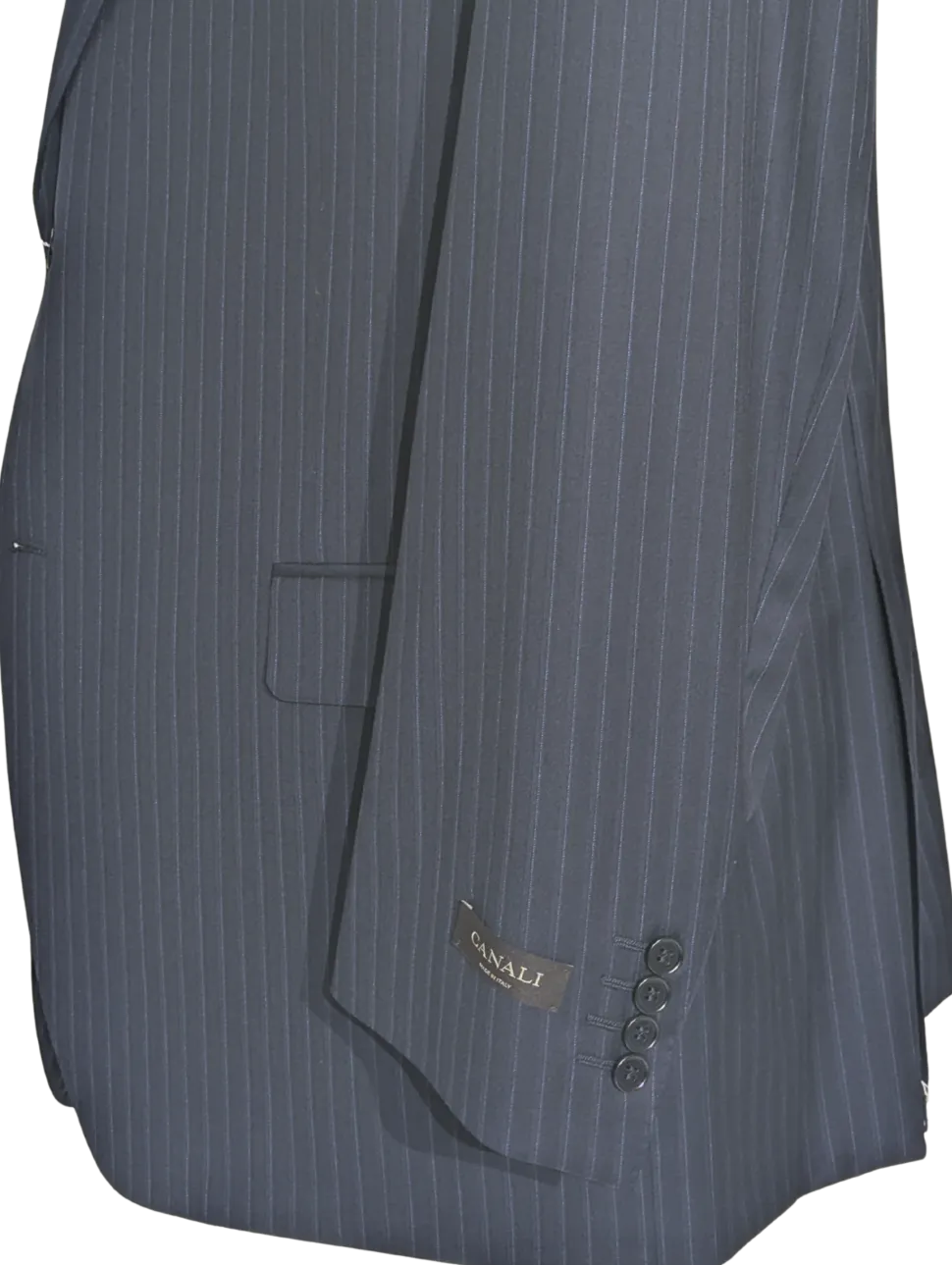 Canali Navy Pinstriped 100% Wool 2 Button Suit 50L