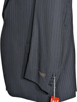 Canali Navy Pinstriped 100% Wool 2 Button Suit 52L