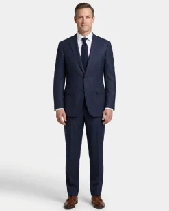 Canali Navy Pinstriped 100% Wool 2 Button Suit 52L