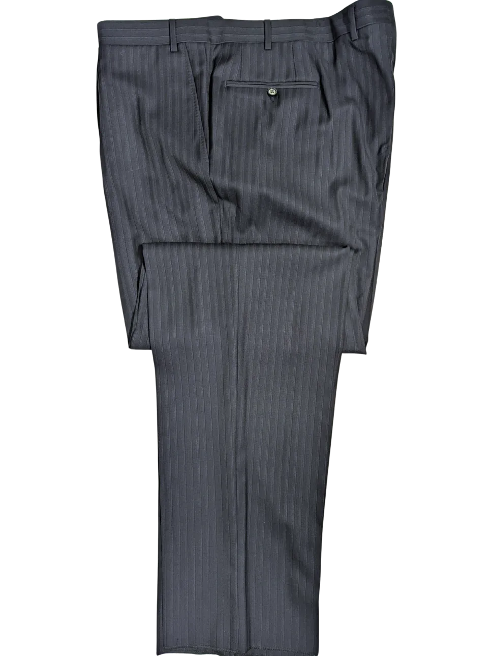 Canali Navy Pinstriped 100% Wool 2 Button Suit 52L