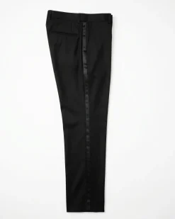 Canali Solid Black Modern Fit Canvassed Notch Lapel Wool-Mohair 2-Button Tuxedo 52L