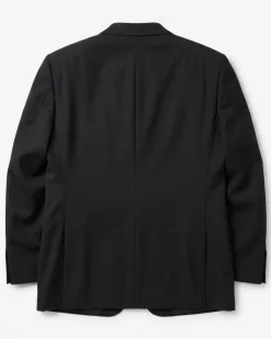 Canali Solid Black Modern Fit Canvassed Notch Lapel Wool-Mohair 2-Button Tuxedo 52L