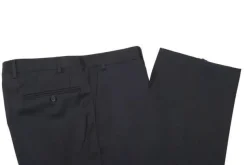 Canali Solid Black 100% Wool 2 Button Suit 46L