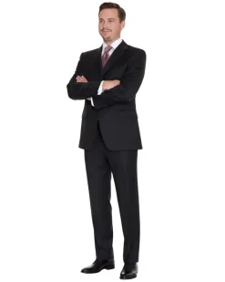 Canali Solid Charcoal 3-Button 100% Wool Suit 38S