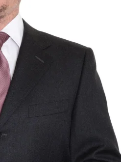 Canali Solid Charcoal 3-Button 100% Wool Suit 38S