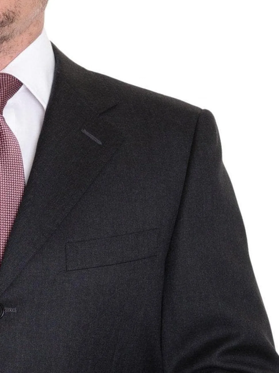 Canali Solid Charcoal 3-Button 100% Wool Suit 38S