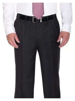 Canali Solid Charcoal 3-Button 100% Wool Suit 38S
