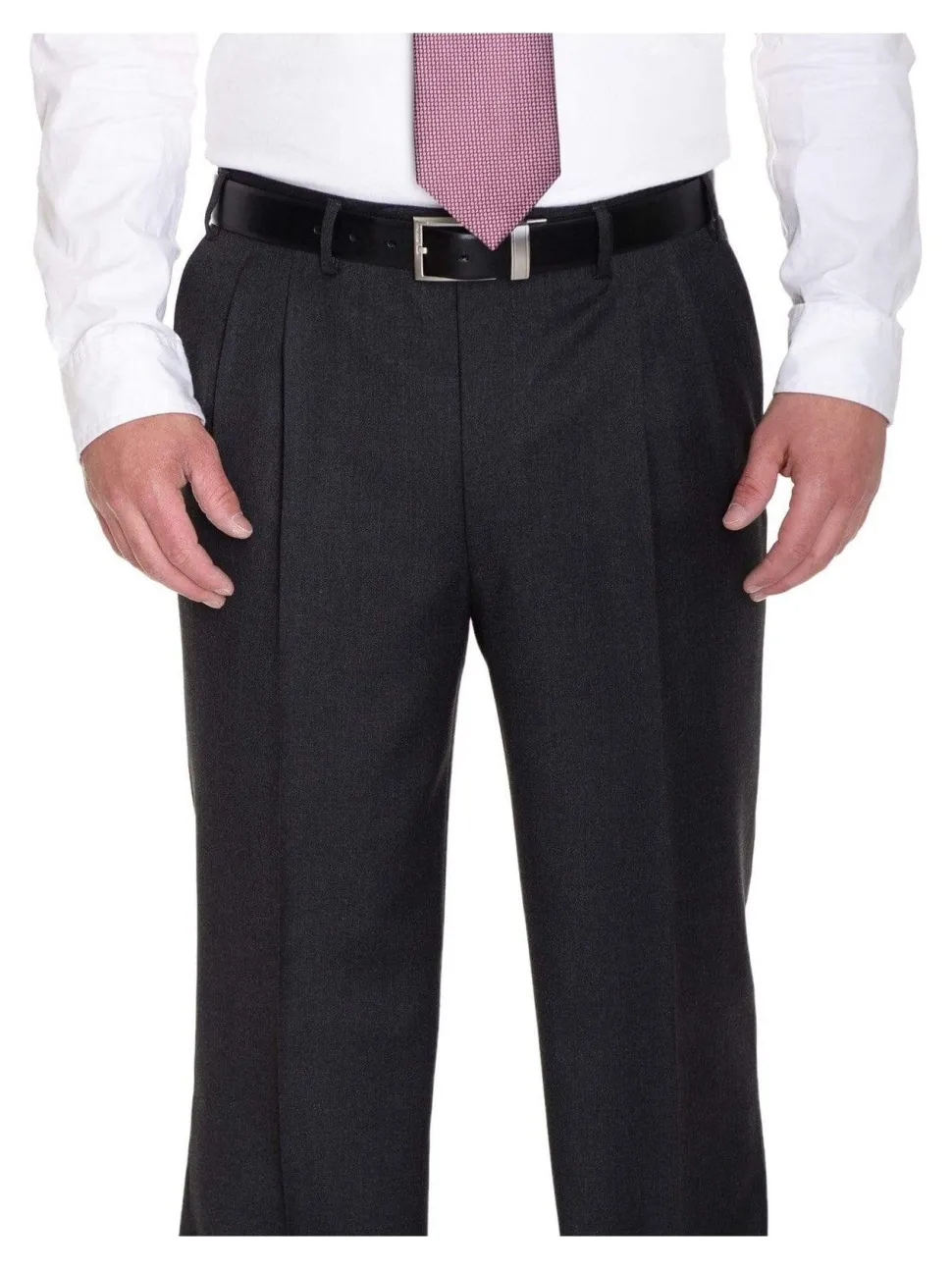 Canali Solid Charcoal 3-Button 100% Wool Suit 38S