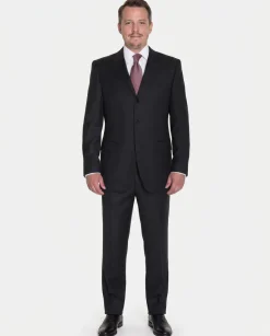 Canali Solid Charcoal 3-Button 100% Wool Suit 38S