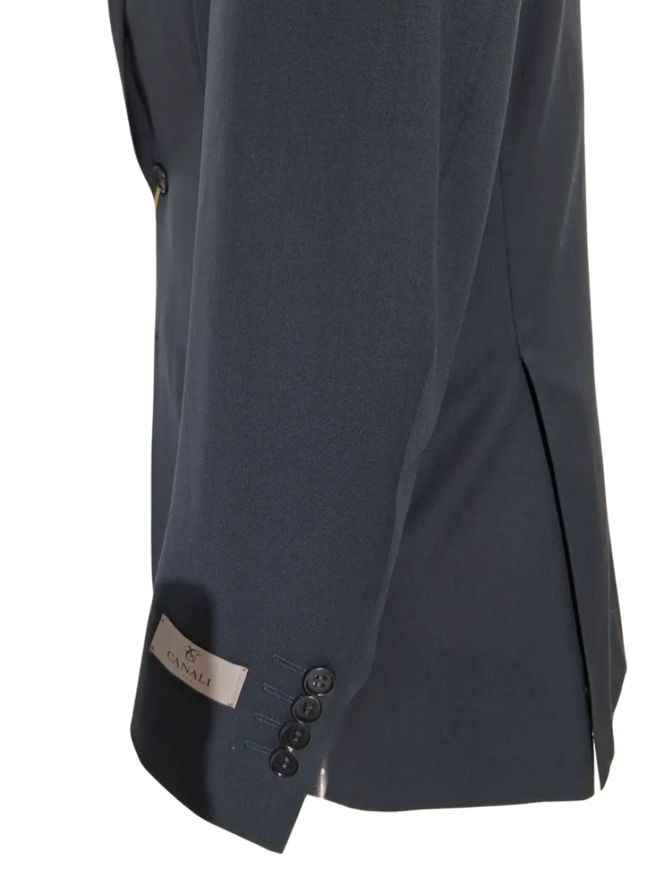 Canali Solid Dark Blue 100% Wool 2 Button Suit 38R