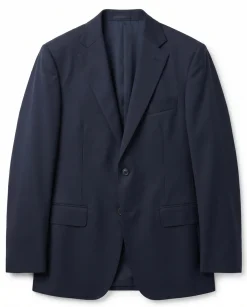 Canali Solid Dark Navy Modern Fit Notch Lapel Canvassed Wool 2-Button Suit 38R