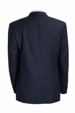 Canali Solid Dark Navy With Black Satin Peak Lapel Slim Fit 2-Button Tuxedo 46R