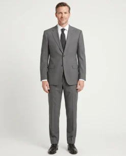 Canali Solid Gray 100% Wool Suit 48R