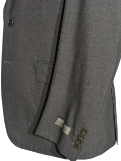 Canali Solid Gray 100% Wool Suit 48R