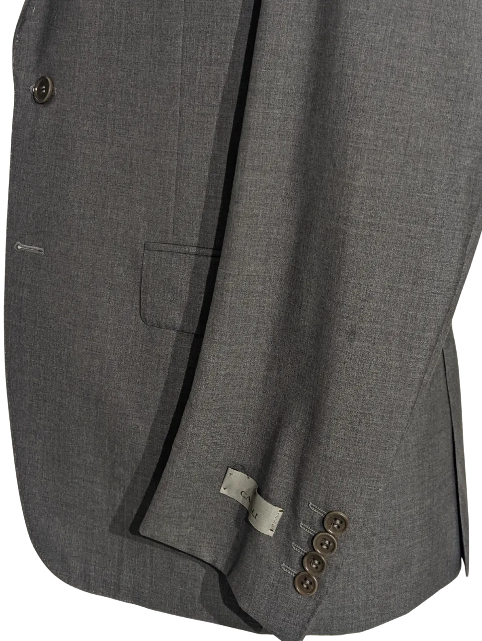 Canali Solid Gray 100% Wool Suit 48R