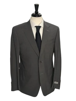 Canali Solid Gray 100% Wool Suit 48R