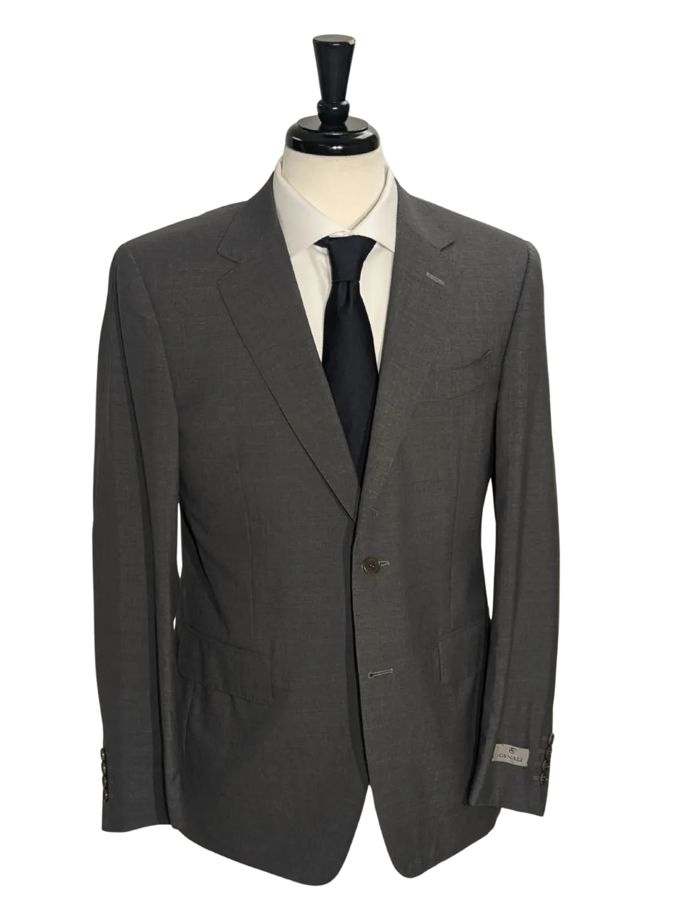 Canali Solid Gray 100% Wool Suit 48R