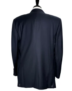 Canali Solid Midnight Navy Modern Fit Notch Lapel Wool 3-Button Suit 48L