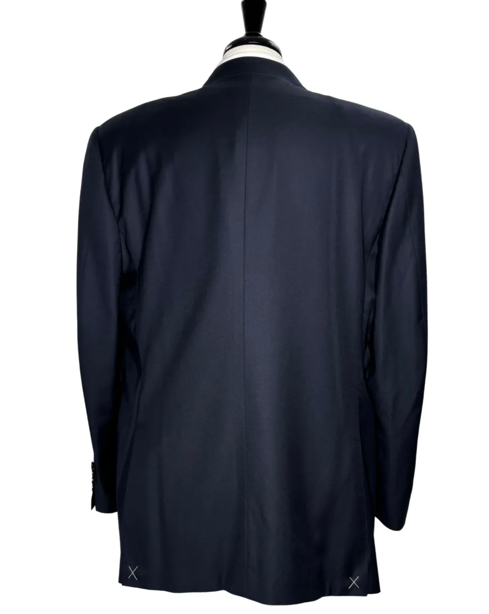 Canali Solid Midnight Navy Modern Fit Notch Lapel Wool 3-Button Suit 48L