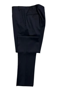 Canali Solid Navy Slim Fit Notch Lapel Canvassed Wool 3-Piece Suit 38R