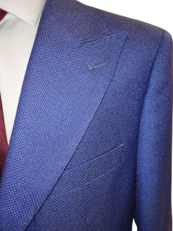 Canuti By Steven Land Mens Blue Textured 2 Button Blazer Sportcoat