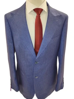 Canuti By Steven Land Mens Blue Textured 2 Button Blazer Sportcoat