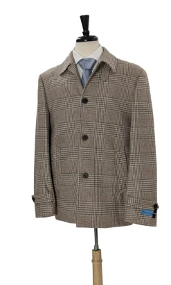Canuti By Steven Land Mens Brown Plaid 100% Wool Overcoat