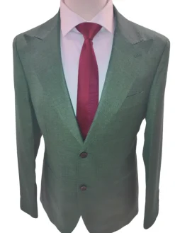 Canuti By Steven Land Mens Green Tonal 2 Button Blazer Sportcoat