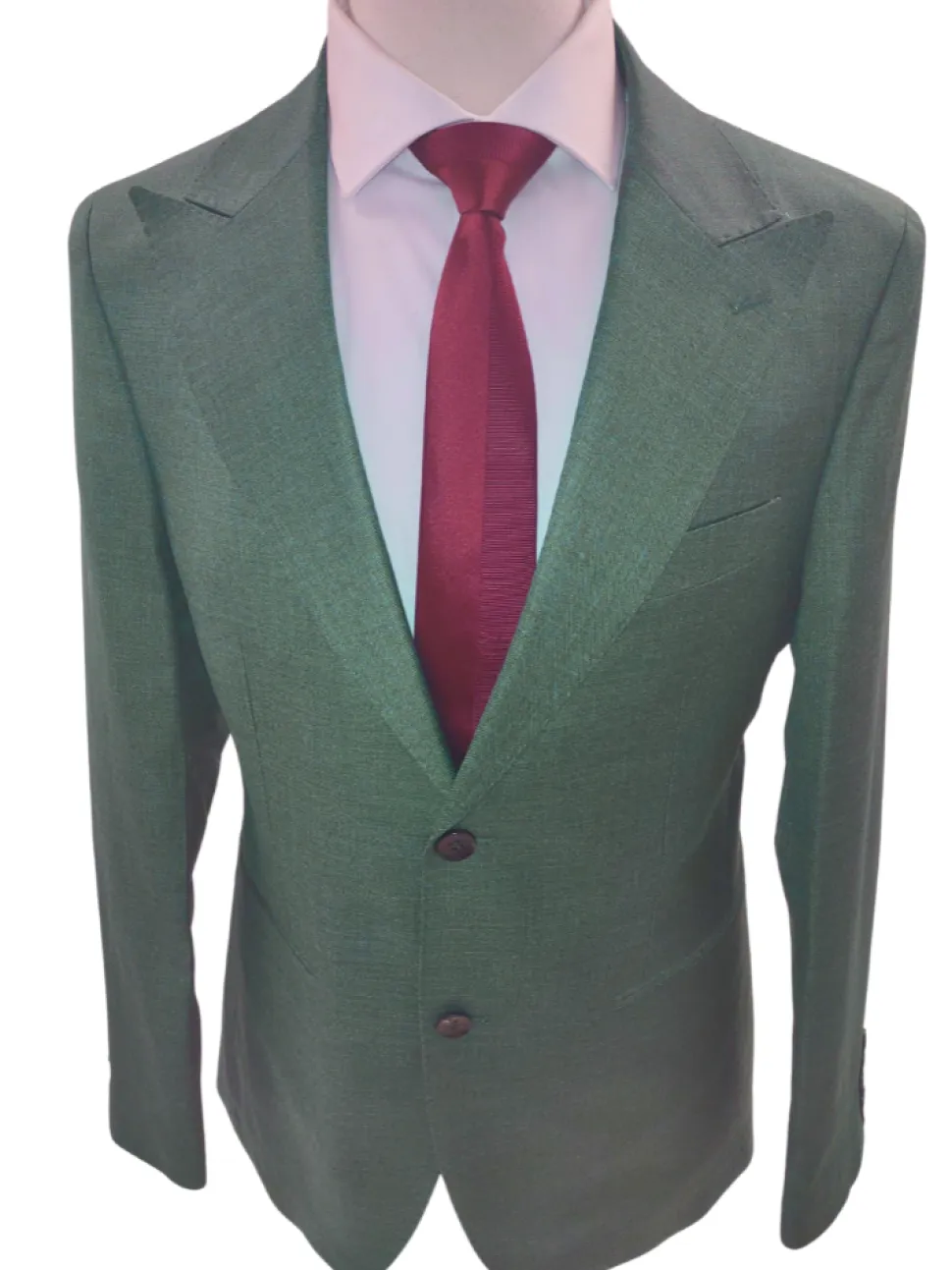Canuti By Steven Land Mens Green Tonal 2 Button Blazer Sportcoat