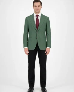 Canuti By Steven Land Mens Green Tonal 2 Button Blazer Sportcoat