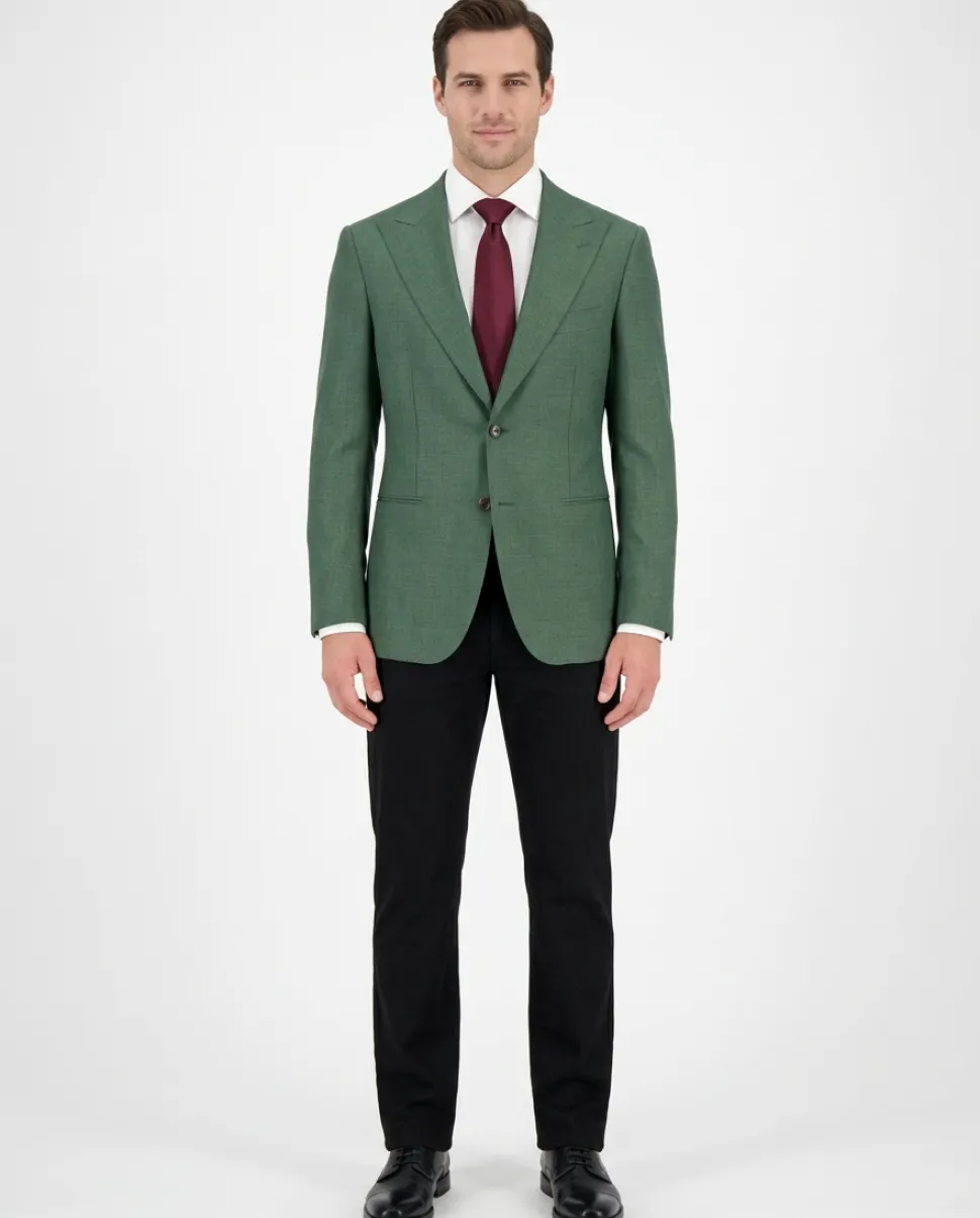 Canuti By Steven Land Mens Green Tonal 2 Button Blazer Sportcoat