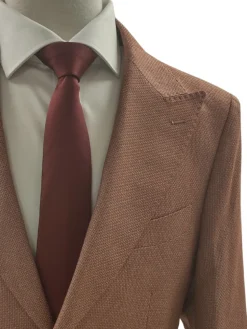 Canuti By Steven Land Mens Orange Textured 2 Button Blazer Sportcoat