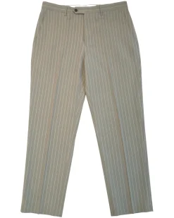Canuti Sage Green & White Stripe Modern Fit Peak Lapel Stretch Double Breasted Seersucker Suit