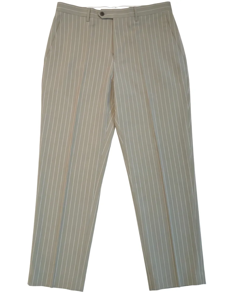 Canuti Sage Green & White Stripe Modern Fit Peak Lapel Stretch Double Breasted Seersucker Suit