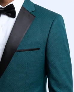Caravelli Emerald Green Slim Fit Satin Notch Lapel 2-Button Tuxedo Suit
